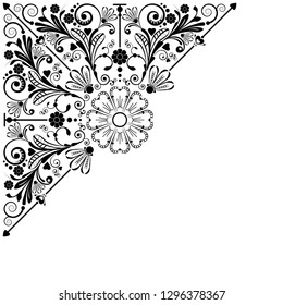 vector vintage floral  background with decorative flowers for design