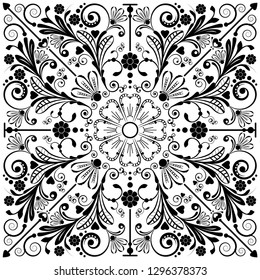 vector vintage floral  background with decorative flowers for design