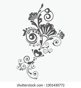 vector vintage floral  background with decorative flowers for design