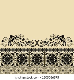 vector vintage floral  background with decorative flowers for design