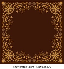 vector vintage floral  background with decorative flowers for design