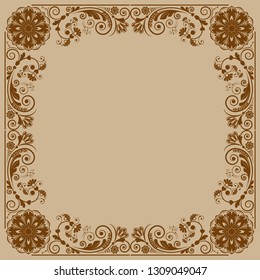 vector vintage floral  background with decorative flowers for design
