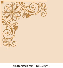vector vintage floral  background with decorative flowers for design