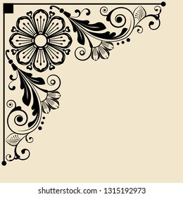 vector vintage floral  background with decorative flowers for design