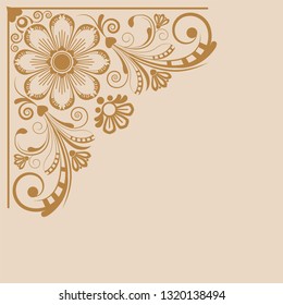 vector vintage floral  background with decorative flowers for design