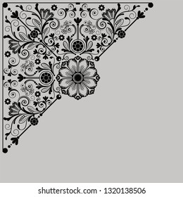 vector vintage floral  background with decorative flowers for design