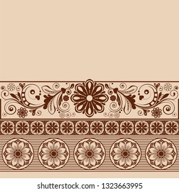 vector vintage floral  background with decorative flowers for design