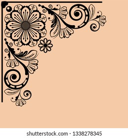 vector vintage floral  background with decorative flowers for design