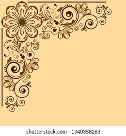 vector vintage floral  background with decorative flowers for design