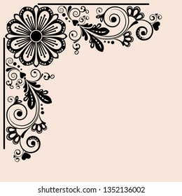 vector vintage floral  background with decorative flowers for design