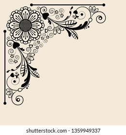vector vintage floral  background with decorative flowers for design