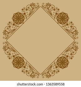 vector vintage floral  background with decorative flowers for design