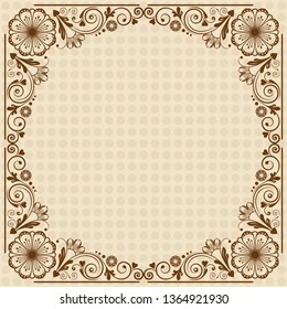 vector vintage floral  background with decorative flowers for design