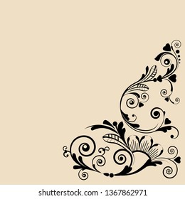 vector vintage floral  background with decorative flowers for design