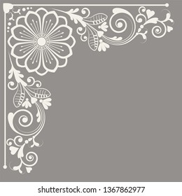 vector vintage floral  background with decorative flowers for design