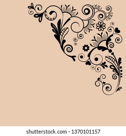 vector vintage floral  background with decorative flowers for design