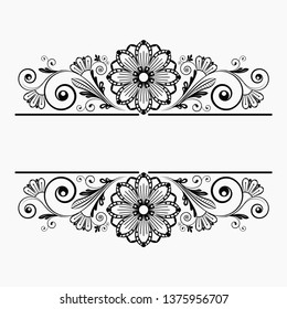 vector vintage floral  background with decorative flowers for design