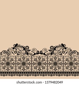vector vintage floral  background with decorative flowers for design