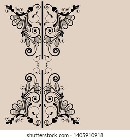 vector vintage floral  background with decorative flowers for design