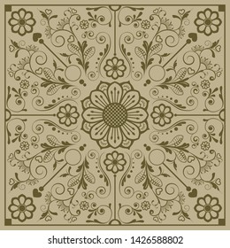 vector vintage floral  background with decorative flowers for design
