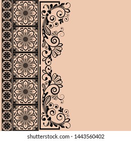 vector vintage floral  background with decorative flowers for design
