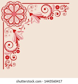 vector vintage floral  background with decorative flowers for design