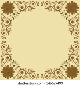 vector vintage floral  background with decorative flowers for design