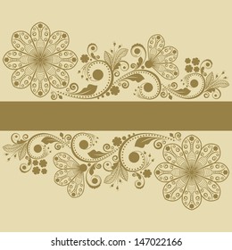 vector vintage floral  background with decorative flowers for design