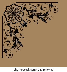 vector vintage floral  background with decorative flowers for design