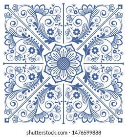 vector vintage floral  background with decorative flowers for design