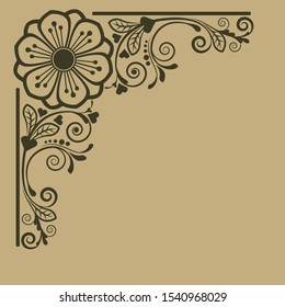 vector vintage floral  background with decorative flowers for design