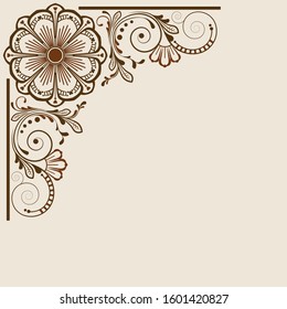 vector vintage floral  background with decorative flowers for design