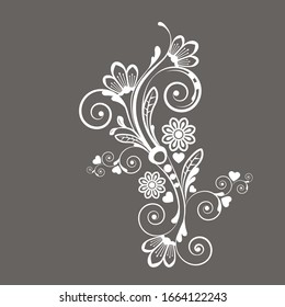 vector vintage floral  background with decorative flowers for design
