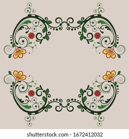 vector vintage floral  background with decorative flowers for design