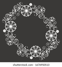 vector vintage floral  background with decorative flowers for design