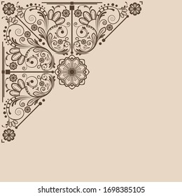 vector vintage floral  background with decorative flowers for design