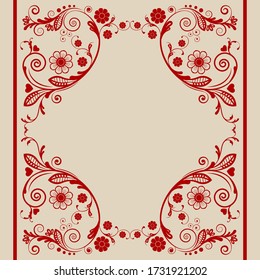 vector vintage floral  background with decorative flowers for design