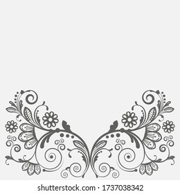 vector vintage floral  background with decorative flowers for design