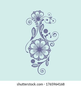 vector vintage floral  background with decorative flowers for design