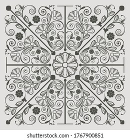 vector vintage floral  background with decorative flowers for design