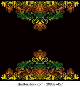 vector vintage floral  background with decorative flowers for design