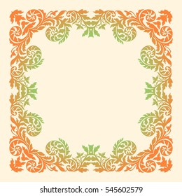 vector vintage floral background with decorative flowers for design Antique style acanthus foliage swirl decorative design