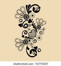 vector vintage floral  background with decorative flowers for design