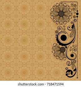 vector vintage floral  background with decorative flowers for design