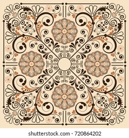 vector vintage floral  background with decorative flowers for design