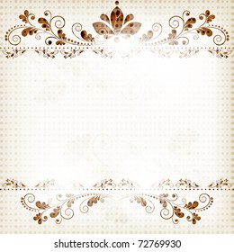 vector vintage floral  background with decorative flowers for design
