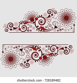 vector vintage floral  background with decorative flowers for design