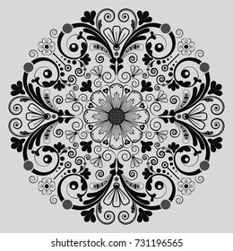 vector vintage floral  background with decorative flowers for design