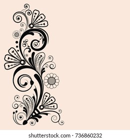 vector vintage floral  background with decorative flowers for design