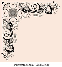 vector vintage floral  background with decorative flowers for design